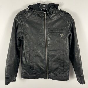 Guess hoodie  girl faux leather jacket 10-12